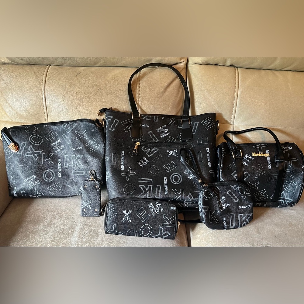 Mei&ge Black 6 Piece Hand Bag Set